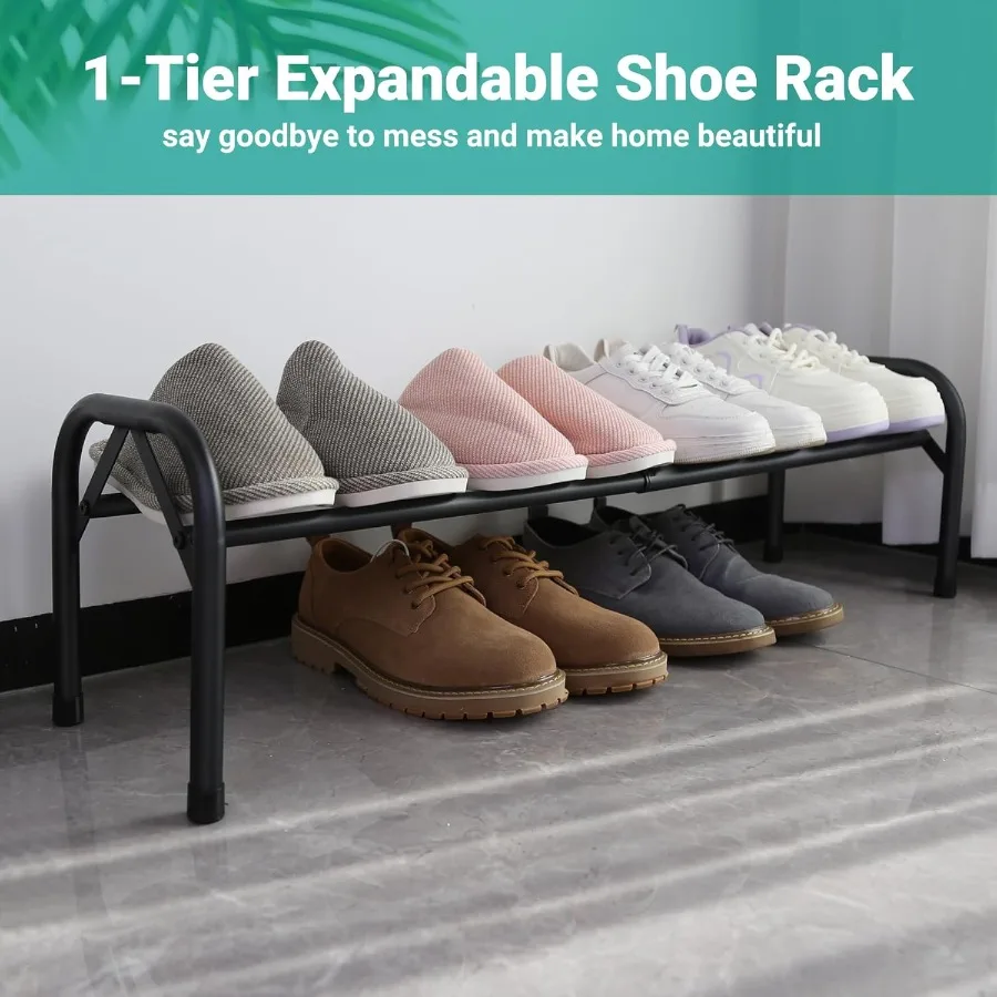 Sturdy Shoe Rack for Closet Metal Shoe Shelf for Entryway Free Standing Shoe Holders Space Saving Shoe Rack
