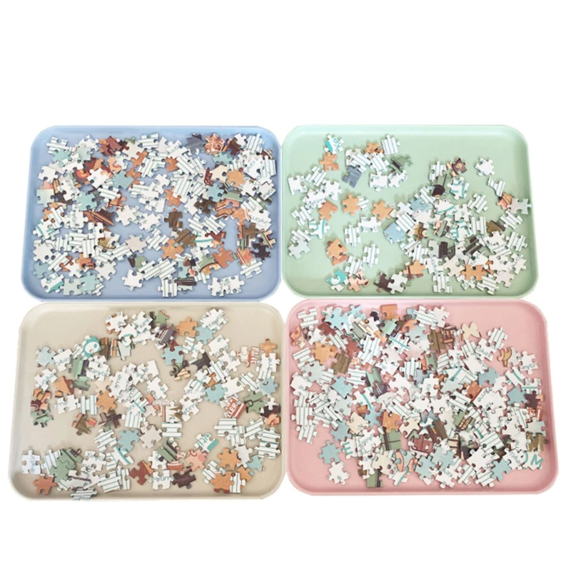 Puzzle Storage Tray Jigsaw Split Box Plastic Sorting Tray Four Colors 500 1000 Pieces Large Storage Jigsaw Aids