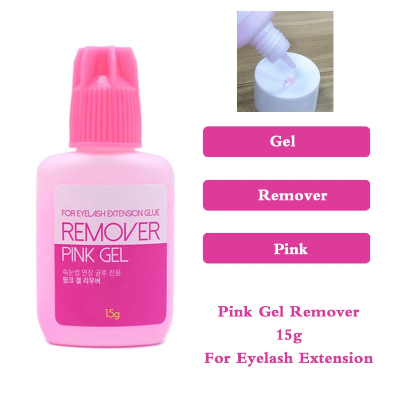 1 Bottle Remover For Eyelash Extensions Glue Clear Pink Gel Liquid 15g Adhesive Korea Health