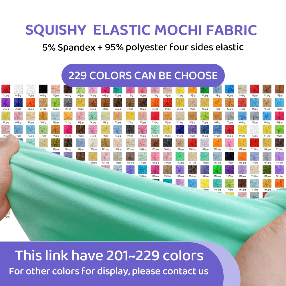 50x50cm Stretch Mochi glatter Minky Stoff hopen 5% Polyester Spandex Stretch 4 Seiten Plüsch Stoff für DIY Näh spielzeug – Detail 9