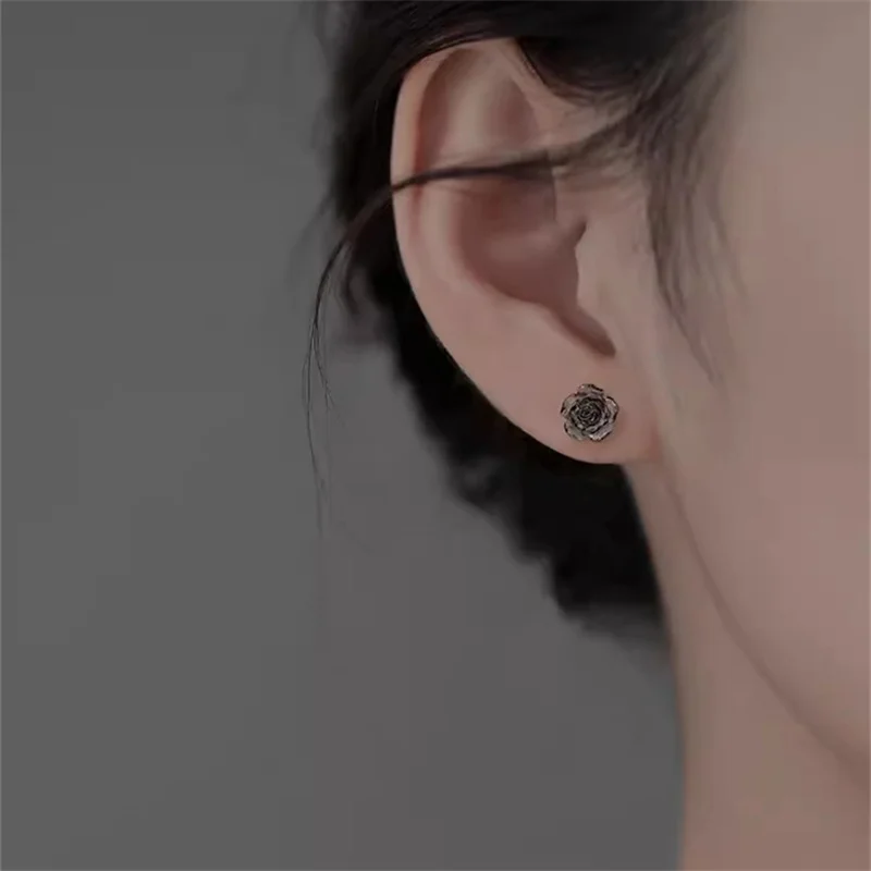 1Pair Trendy Rose Earrings Ear Stud Earrings For Women Girls Wedding Party New Fine Jewelry Gift 6