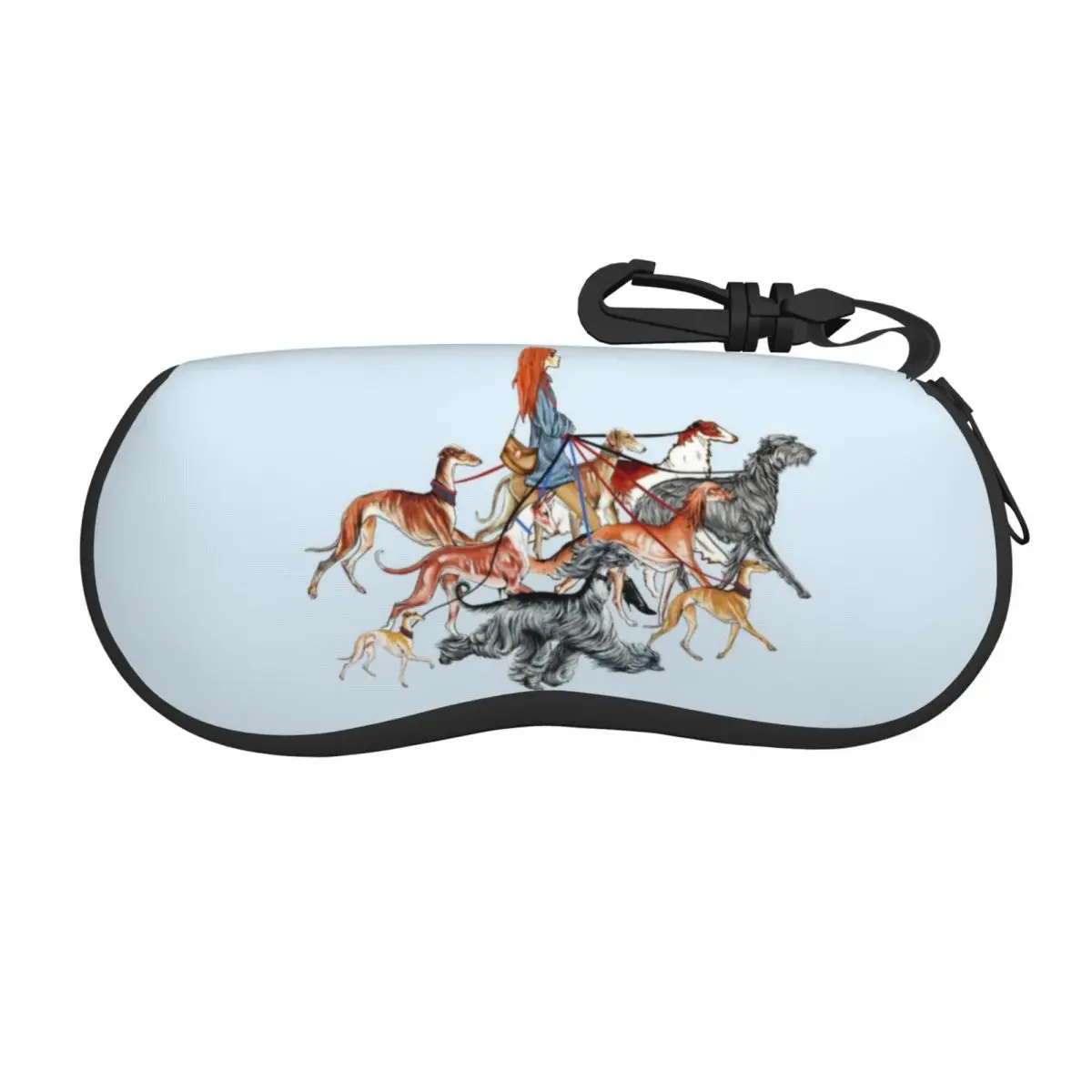 

Walking The Sighthounds Shell Eyeglasses Case Men Women Cute Greyhound Whipppet Dog Glasses Case Sunglasses Box Pouch