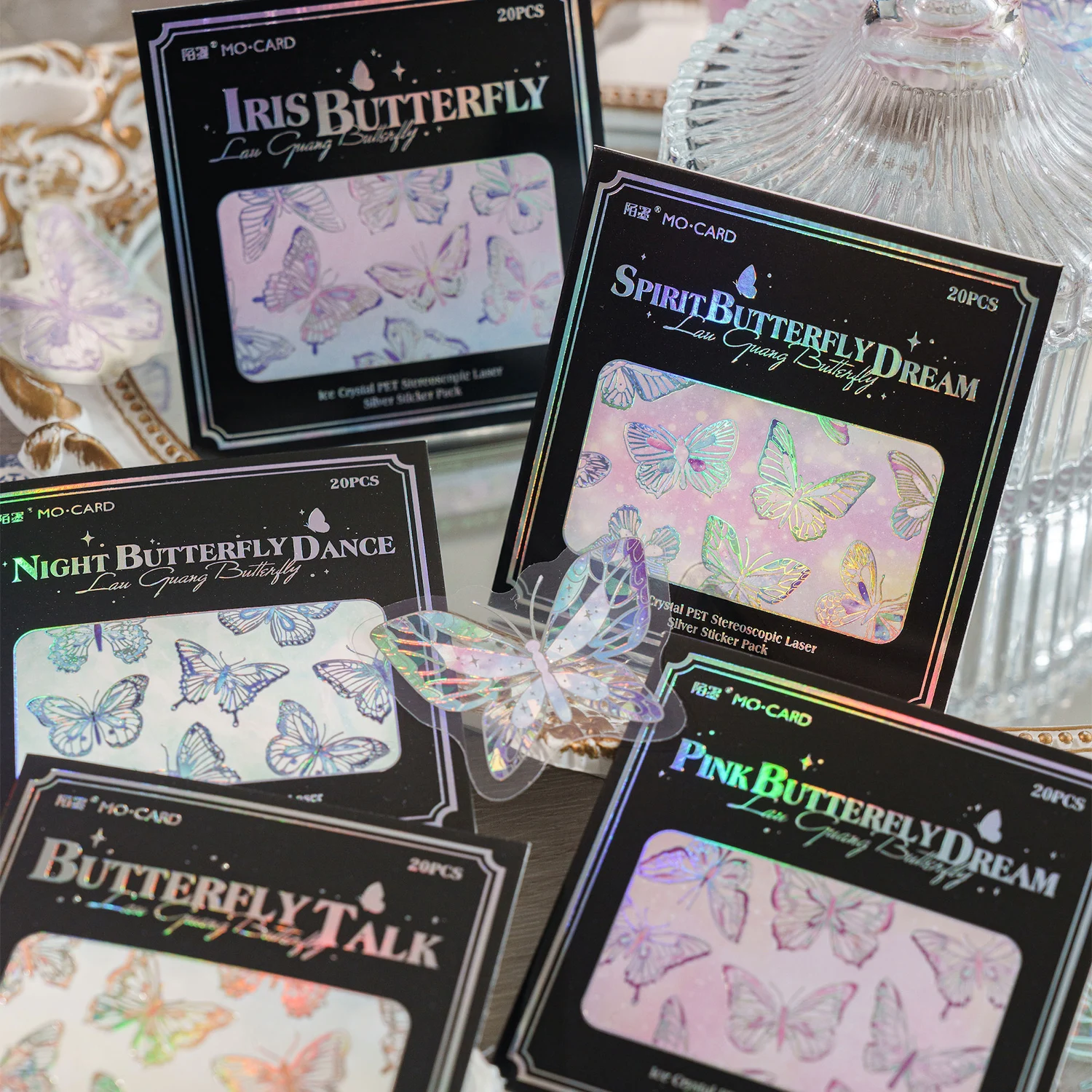 

6packs/LOT Butterfly of Light series fresh creative decoration DIY PET stickers