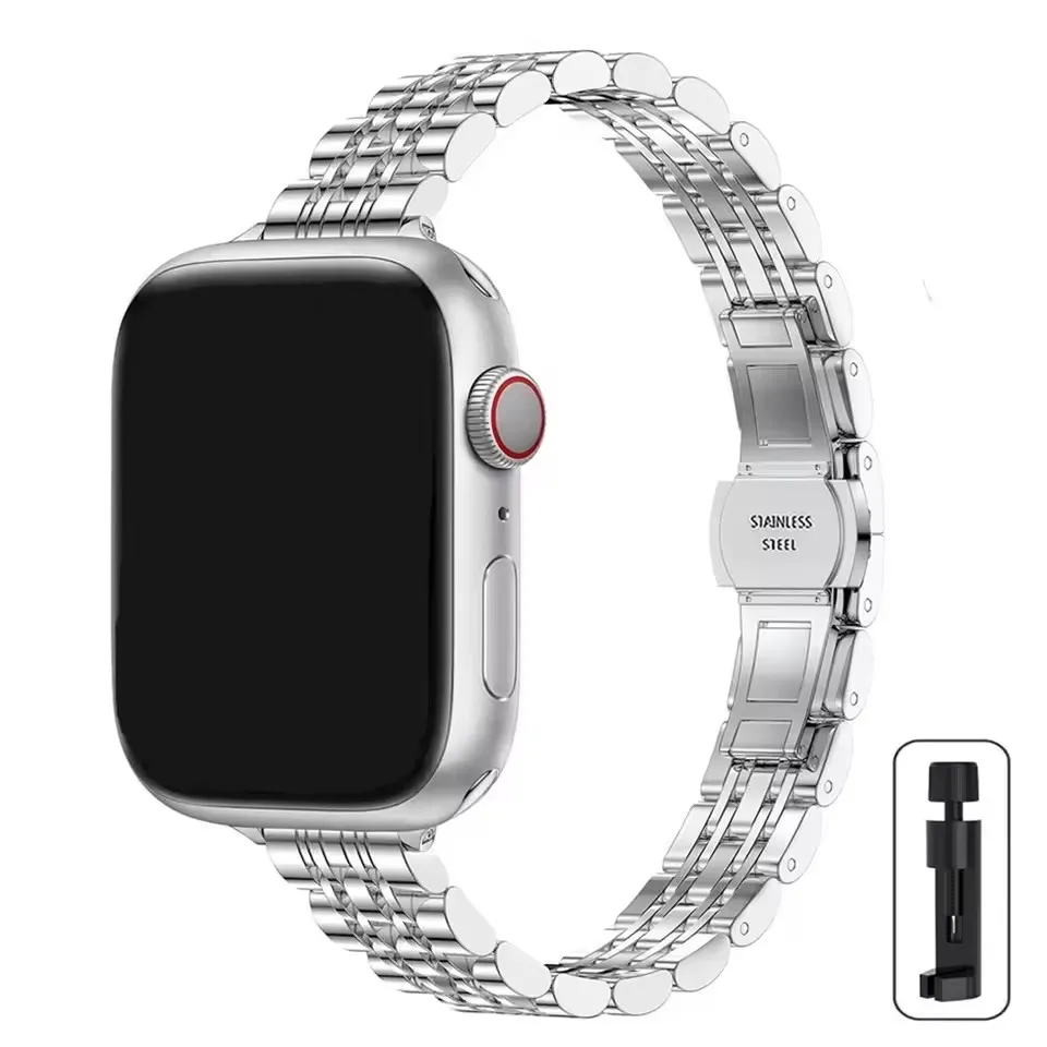 Elegant Stainless Steel Slim Watch Band Strap