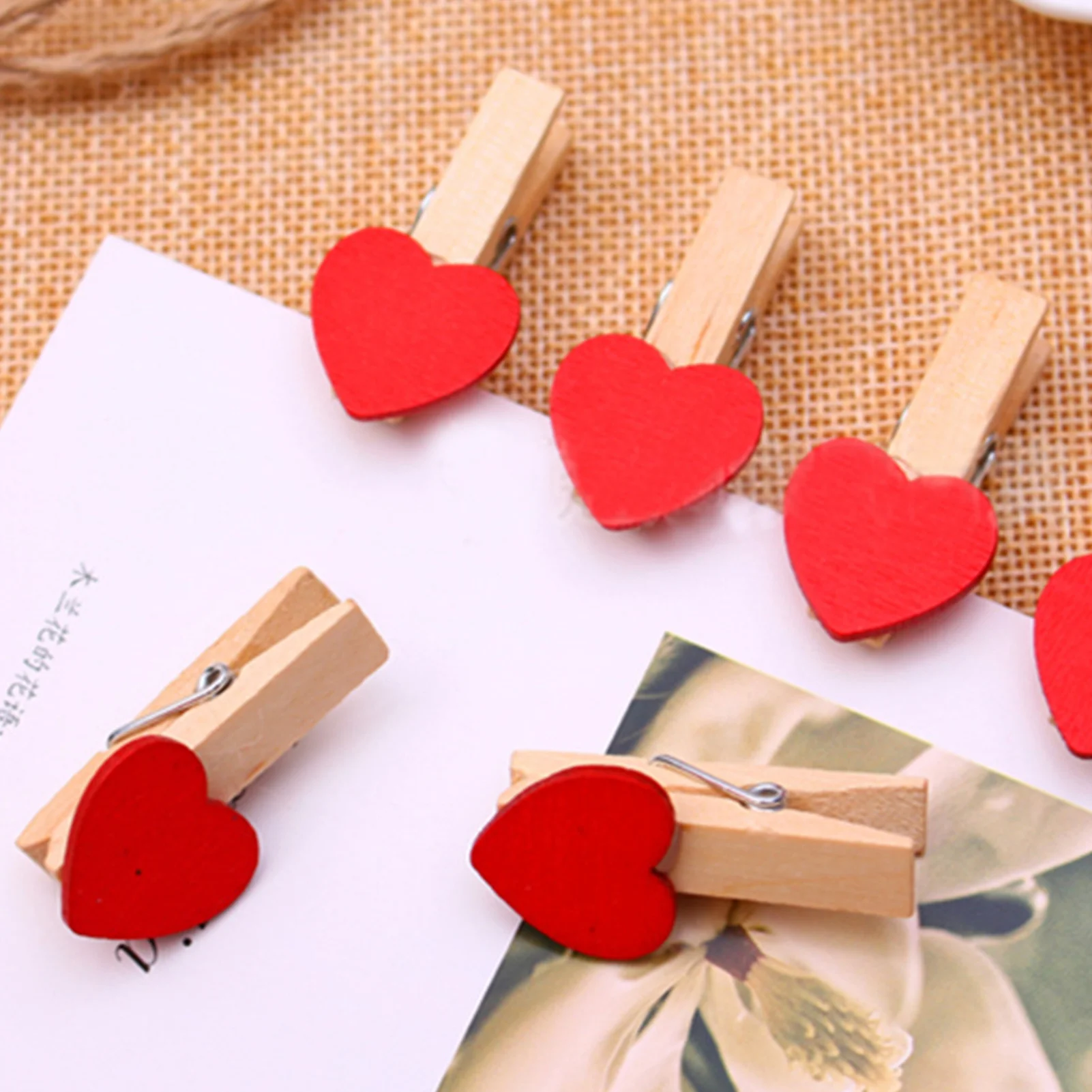 Mini Wooden Heart Clothespins Red Small Clothespins - Temu