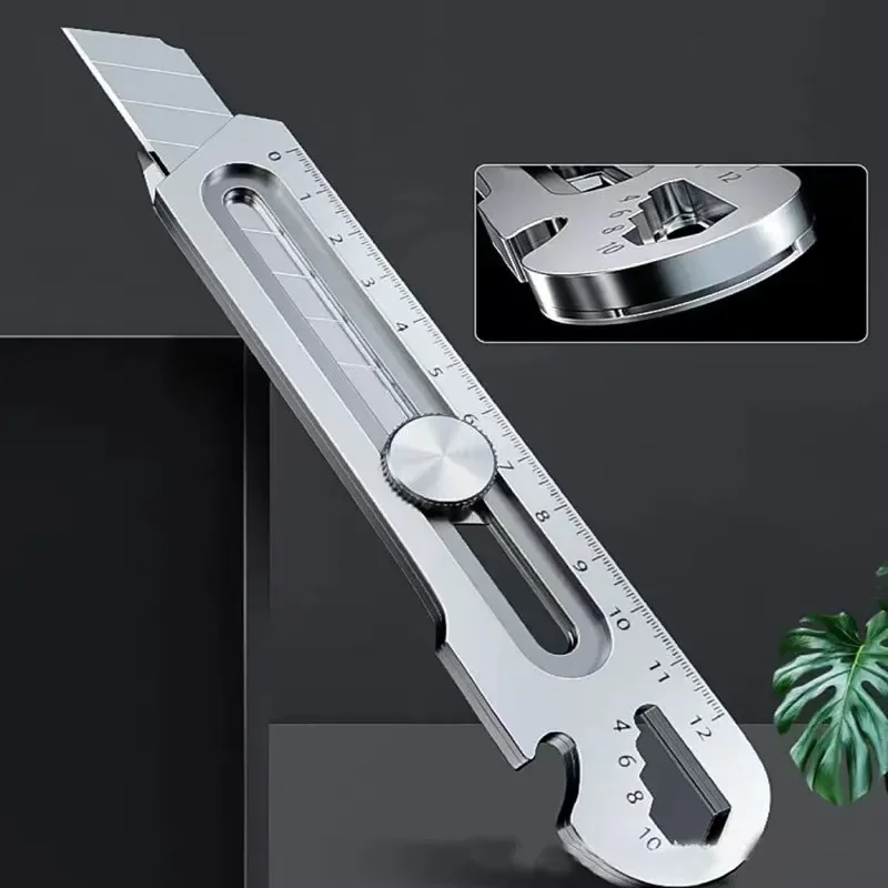 Box Cutter Utility Knife Box Cutter 6 In 1 Mutipurpose Stainless Steel Retractable Heavy Duty Waterproof Snap off Cutter Knife