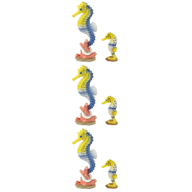 6 pcs Sea Horse Model Set Sea Animal Set Decor Sea Horse Educational for Kid Child Baby 1