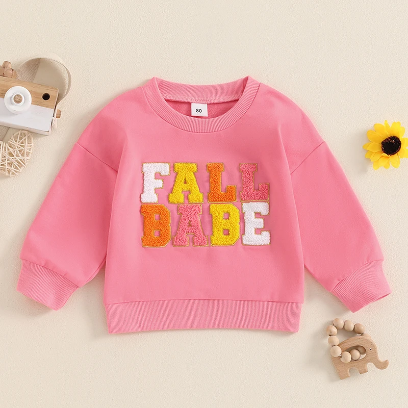-05-30 Lioraitiin Toddler Baby Boys Girls Hoodie Long Sleeve Sweatshirt Embroidery Letters Fall Clothes