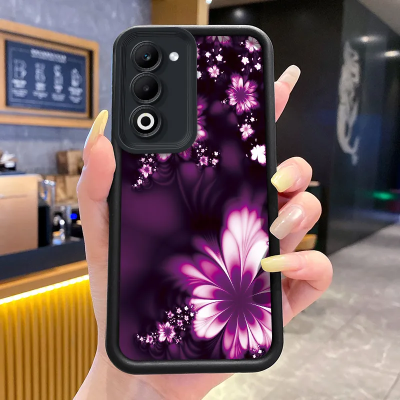 Shockproof Silicone Phone Case with Fish and Flower Print Design