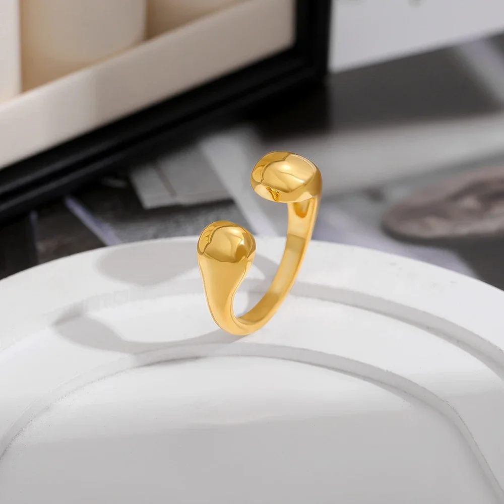 Personality Opening Rings Hypoallergenic Waterproof Small Droplet Dripping Finger Ring for Women Stylish Bijoux Dropshipping