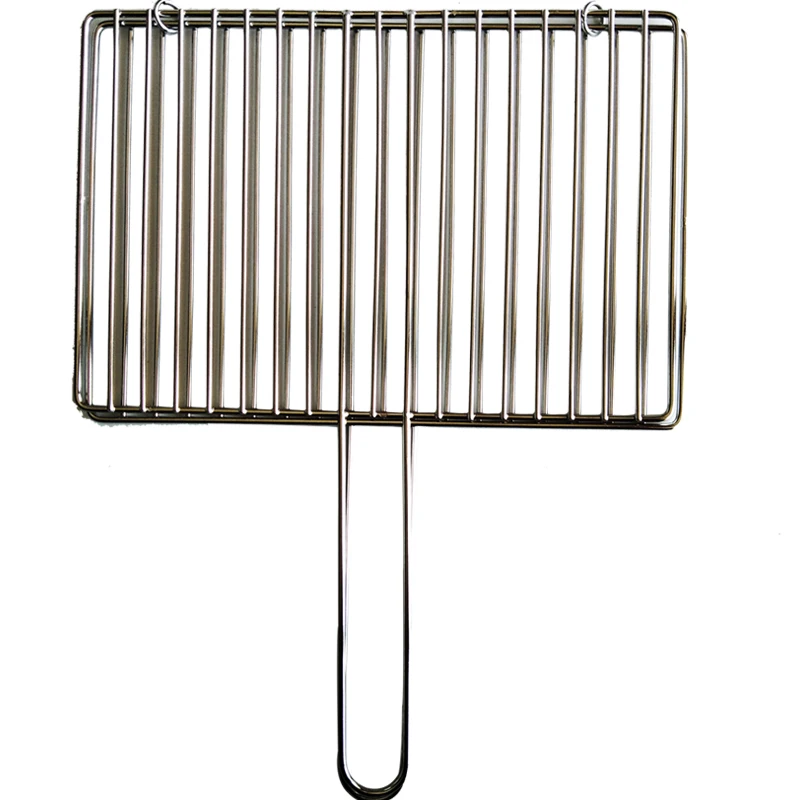 Folding Stainless Steel 304 Food Grade Square Strips Nonstick BBQ Net Mesh Barbecue Grill Handle Fish Wings Vegetable bbq net