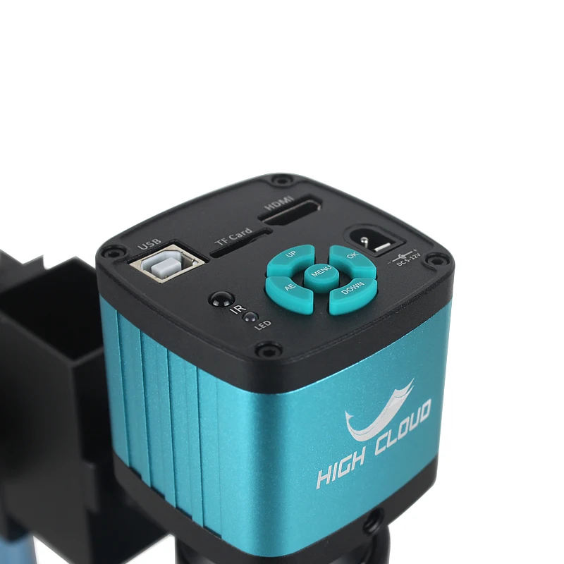 USB 전자 디지털 비디오 현미경 카메라, 48MP, 4K, 2K, 1080P, HDMI, 10-130X 줌, C 마운트 렌즈, 56 LED 휴대폰 수리 도구