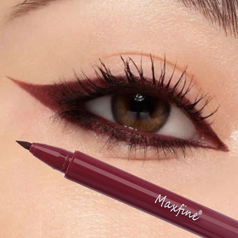 Waterproof Matte Red Liquid Eyeliner Pencil Ultra-thin Long Lasting Quick Dry Smooth Black Eye Liner Pen Korean Makeup Cosmetics