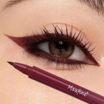 Waterproof Matte Red Liquid Eyeliner Pencil Ultra-thin Long Lasting Quick Dry Smooth Black Eye Liner Pen Korean Makeup Cosmetics