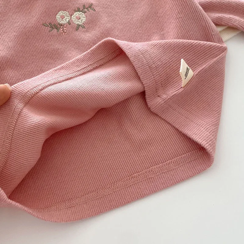 Girls Embroidered Flowers Blouse