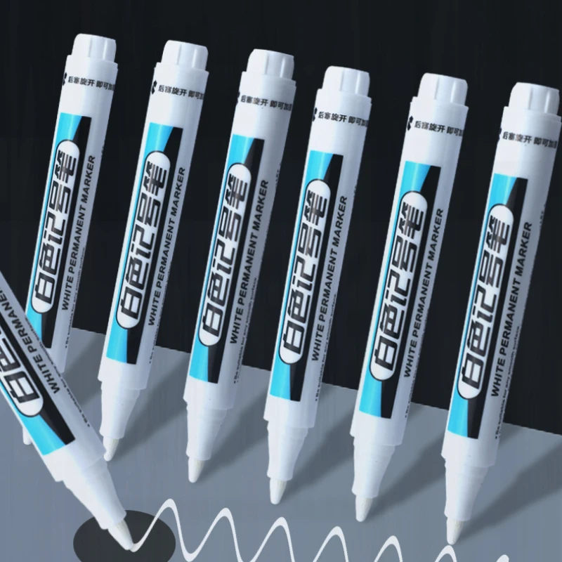 Permanent Marker Pen Permanent Marker White Marker Pens Paint Marker Pen Markers Pen Permanent Markers Marker Pens Art Marker Pen Art Markers Paint Pen 1.0/2.5MM White Permanent Marker Pens For Wood Rock Plastic Metal Leather Glass Stone Art Supplies 0.7mm Deep Hole