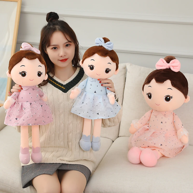 45-90CM Cute Angel Girl Plush Toy Lovely Stuffed Anime Figure Doll Wear Beautiful Dress Soft Toys For Girls Boys Christmas Gifts