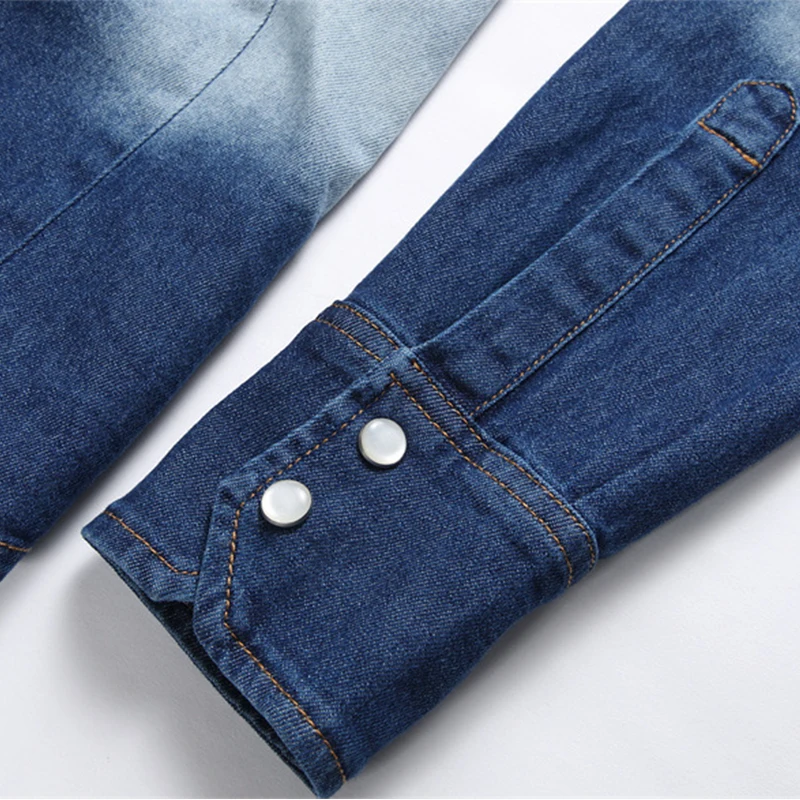 Men's shirt yellow label long sleeve multi-ground white heavy craft fashion men's wear white point elastic slim