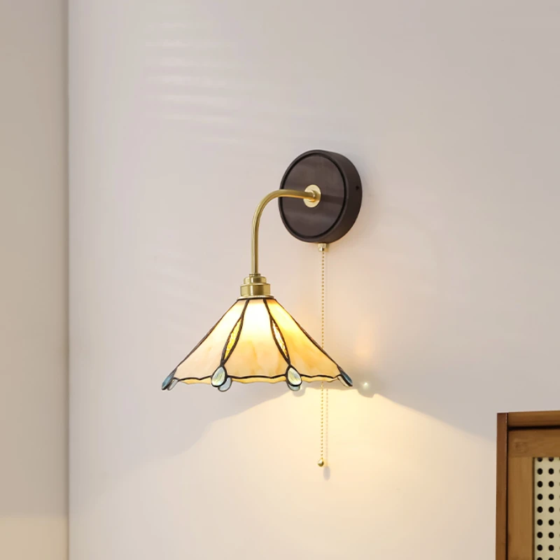 

Designer Model Bedside Wall Lamp Antique American Style Copper Wall Light Bulb Atmosphere Lamp