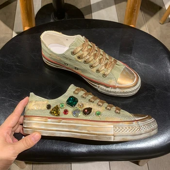 3CM New Women's Gradient color Platform Canvas Sneakers Lace-up Comfortable Shoes Fashion Outdoor Multi-functional Canvas Shoes