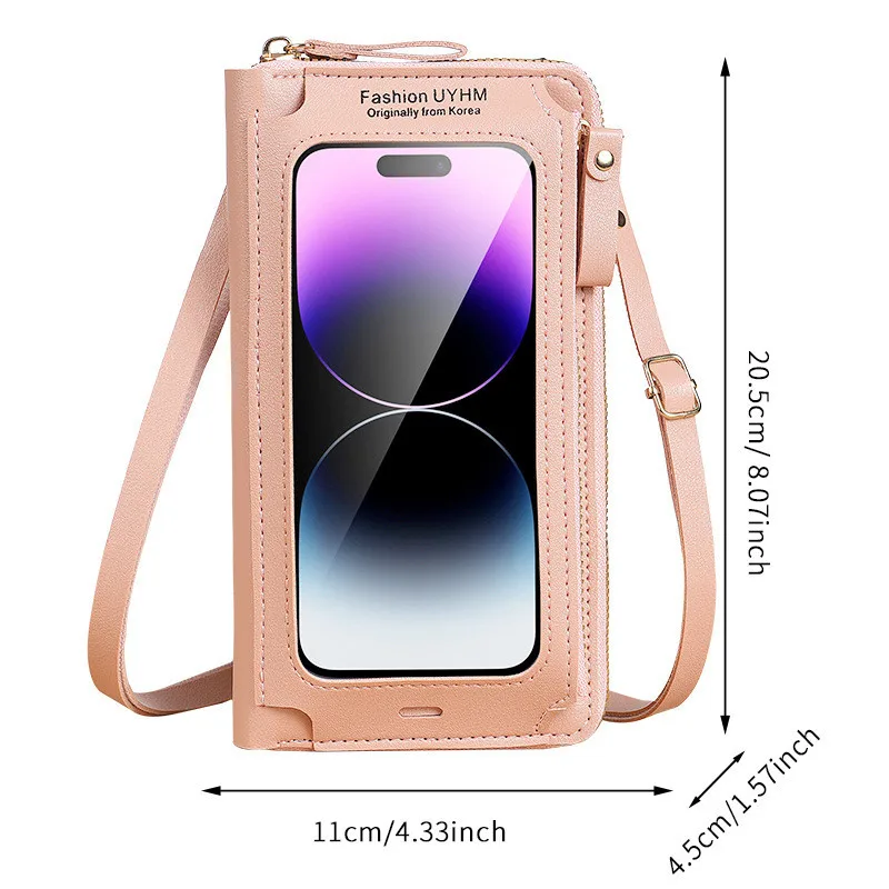 2025 New Touch Screen Mobile Phone Bag Handbag Female Crossbody Wallet One-Shoulder Transparent Coin Purse 6