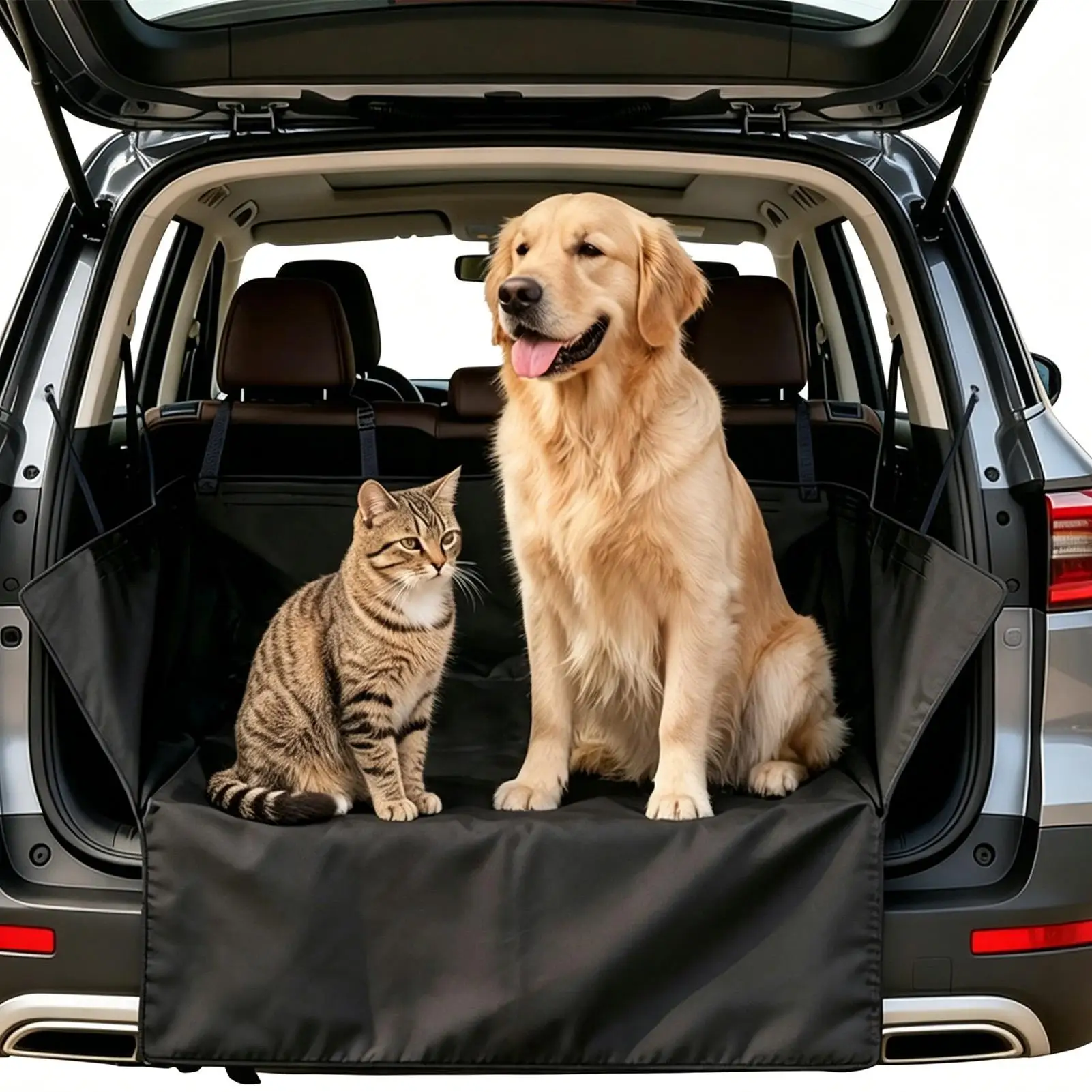 카고 라이너 애완동물 차량 커버 방수 트렁크 매트 고양이 강아지 애완동물 카고 라이너 미끄럼 방지 자동차 보호대 뒷좌석 커버 자동차 액세서리