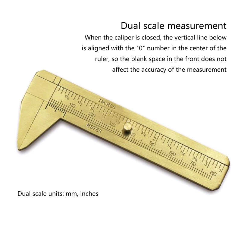 Mini Pocket Vernier Caliper Brass Vernier Caliper Ruler Brass