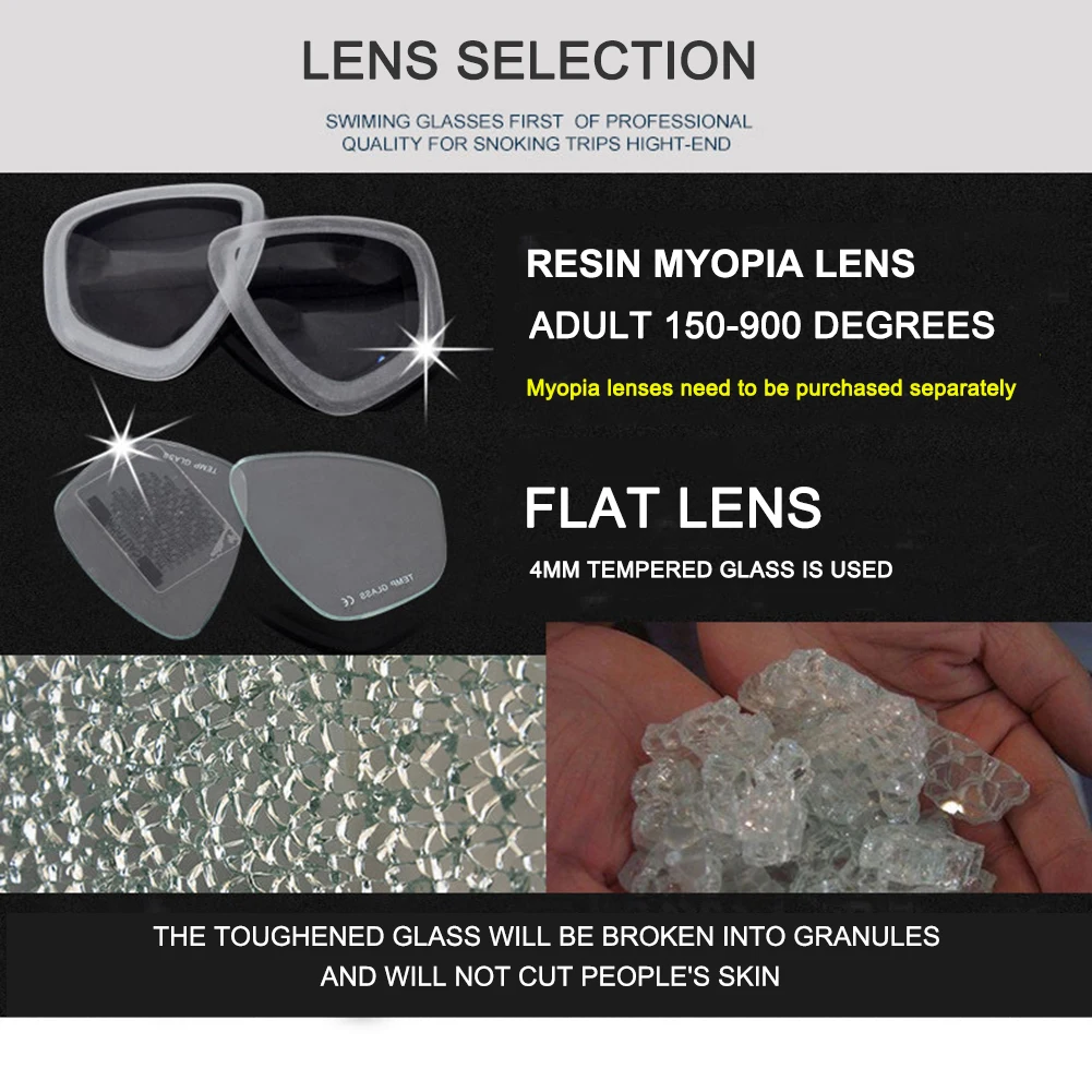 Professional Snorkeling Mask Panoramic Wide View Swimming Glasses Wear Resistant Swim Sports Eyewear for Free Swim