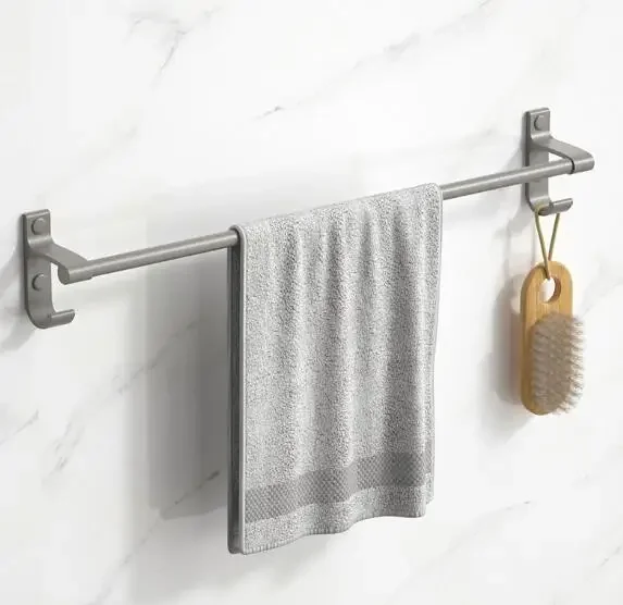 Luxury Home 5-Piece Wall Mounted Aluminum Gun Gray Toilet Bathroom Accessories Set Washroom Fittings Bathroom Hardware Set