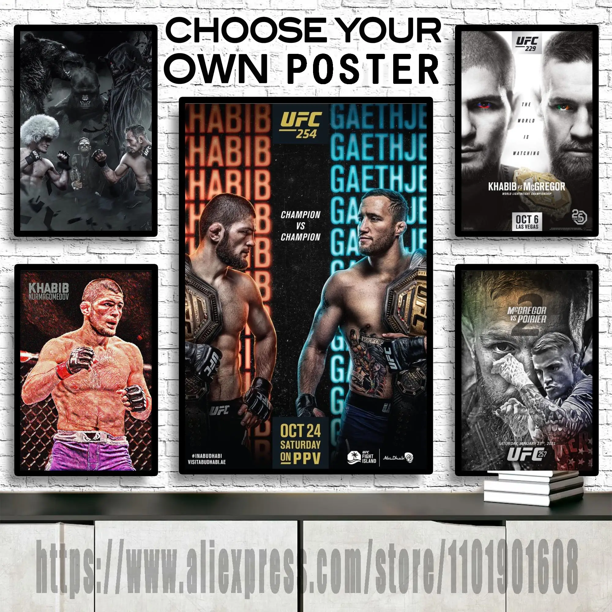 

Classic Khabib Nurmagomedov Sport Canvas Art and Wall Art Poster Picture Print Modern Family bedroom Decor Posters