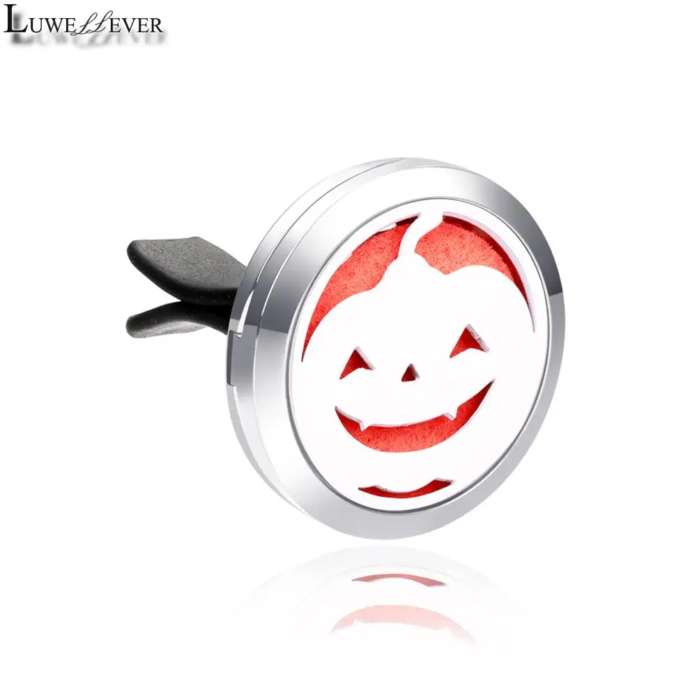 

All Stainless Steel Snowman Halloween Vent Clip Air Freshener Essential Perfume Oil Diffuser Locket Jewelry Packaging Display