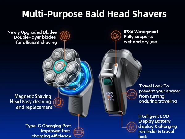 Kensen Electric Shaver For Men 7d Floating Head Waterproof Usb-c_voghion.com