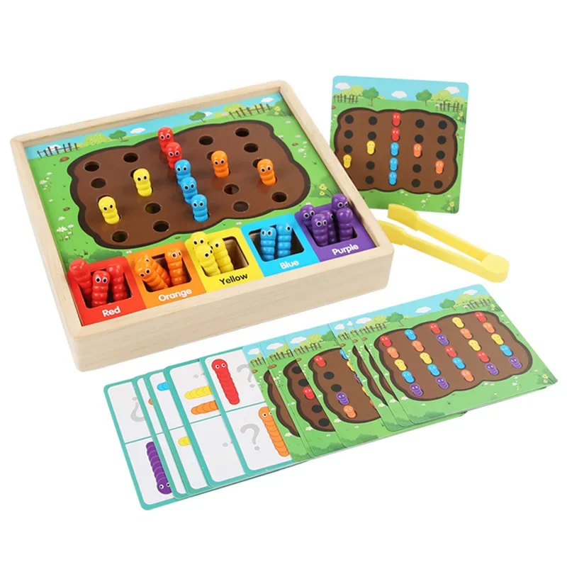 thumbnail image 1 of Montessori Color Classification Catching Worms Game Early Educational Intelligence Development Toys for Kids Birthday Gifts, 1 of 6