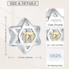 925 Sterling Silver Israel's Star Of David Beads Charms Fit Original European Bracelets Jewelry for Women Girls Christmas Gifts 5