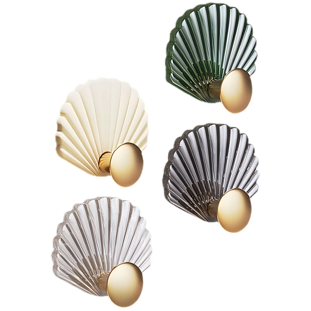 

4 Pcs Children's Room Shell Wall Hook Coat Hanger Adhesive Palstic Hooks Abs Storage