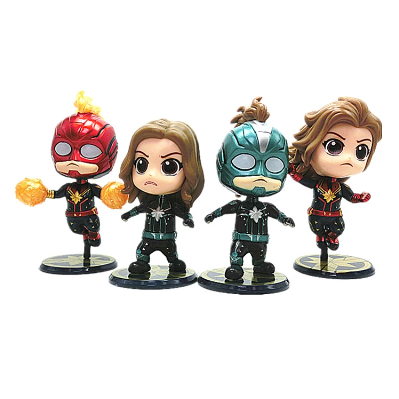 

4pcs/set Hot Toys Marvel The Avengers Captain Marvel Carol Danvers Superheroes Action Figure PVC Model Toys Dolls Gift for Kids