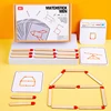 1Set Matchstick Puzzle Games Montessori Match Stick Educational Toy Math Toys IQ Brain Teaser Puzzles Early Educational Toys 1