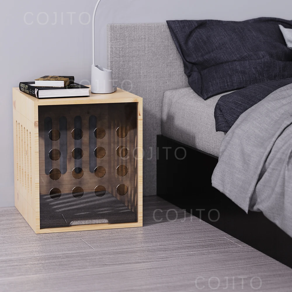 Luxury XL Round Wooden Pet Bed Animal Pattern Breathable And Warm For Dogs For Humans