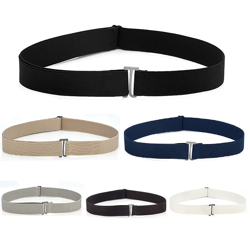New Adjustable Stretch Elastic Waist Band Invisible Belt Buckle-Free for Women Men Jean Pants Dress No Buckle Easy To Wear Waist Belt