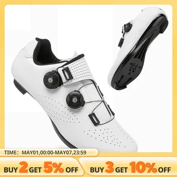 남성용 사이클링 운동화 MTB 클리트 신발, 자동 잠금 플랫, 로드 바이크 스니커즈, 레이싱 부츠, SPD SL 산악 자전거 스포츠 신발, 신제품 상품 이미지