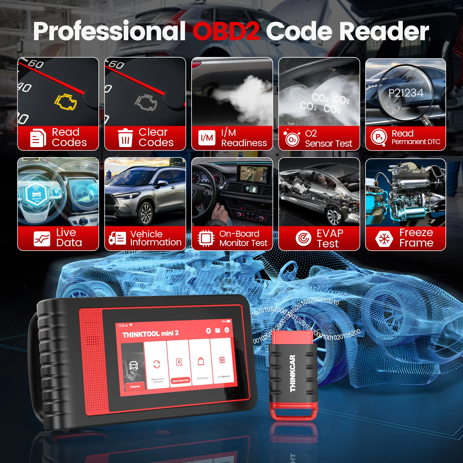 THINKTOOL MINI 2 CANFD OBD2 Scanner Automotive Full System 28 Resets Lifetime Free Update Car Code Reader Obd2 Diagnostic Tools