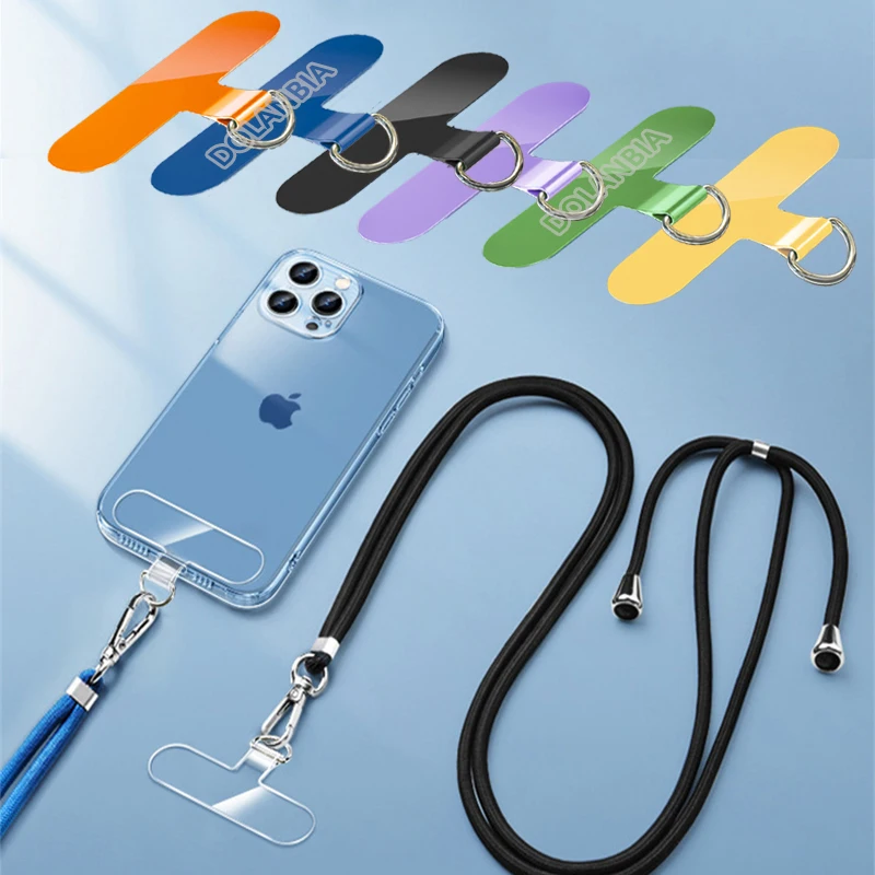 2/1Pcs Universal Mobile Phone Anti-lost Lanyard Card Gasket Transparent Tpu Detachable Phone Hanging Cord Strap Patch Tether Pad - Image 2
