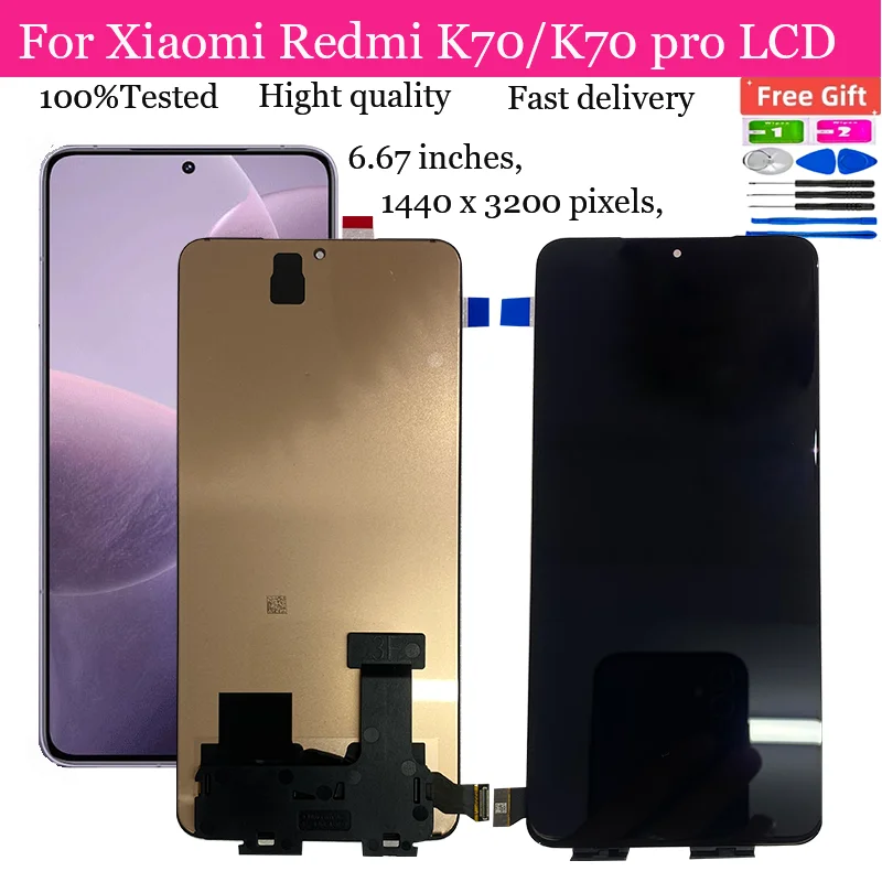 

ЖК-дисплей для Xiaomi Redmi K70 k70 Pro 23117RK66C 23113RKC6C Сенсорная панель экран дигитайзер в сборе