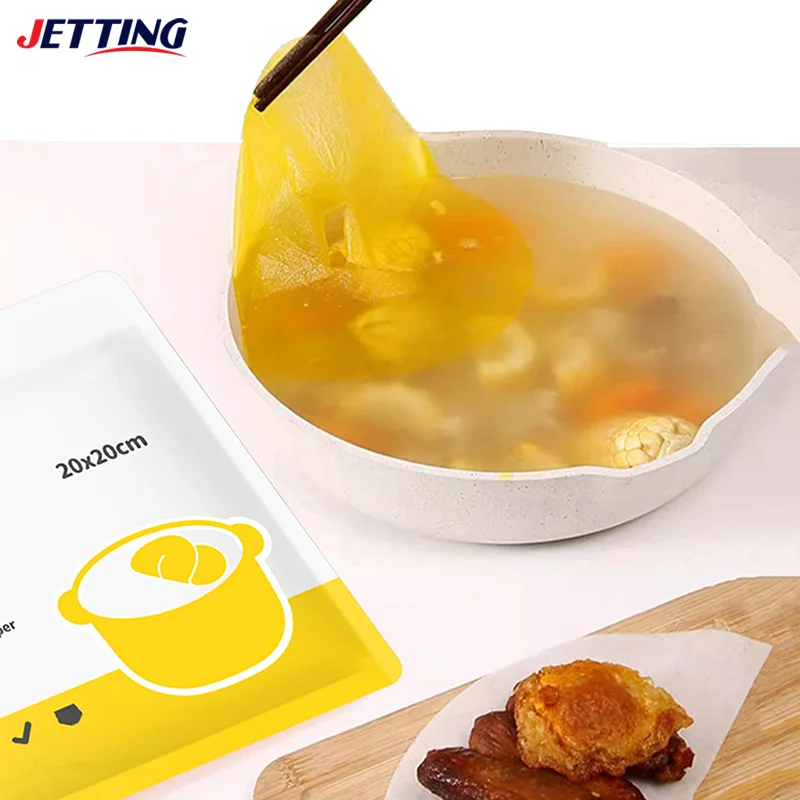 60 Sheets Disposable Oil-Absorbing Paper Food Soup Oil Health Filter Paper Food Grade Baking Oil Absorption Film Kitchen Gadgets