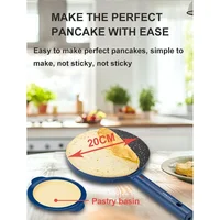 Houselin Electric Pancake Maker, Portable Pancake Maker Switch, Nonstick Coating, Easy To Use, with Handle 2