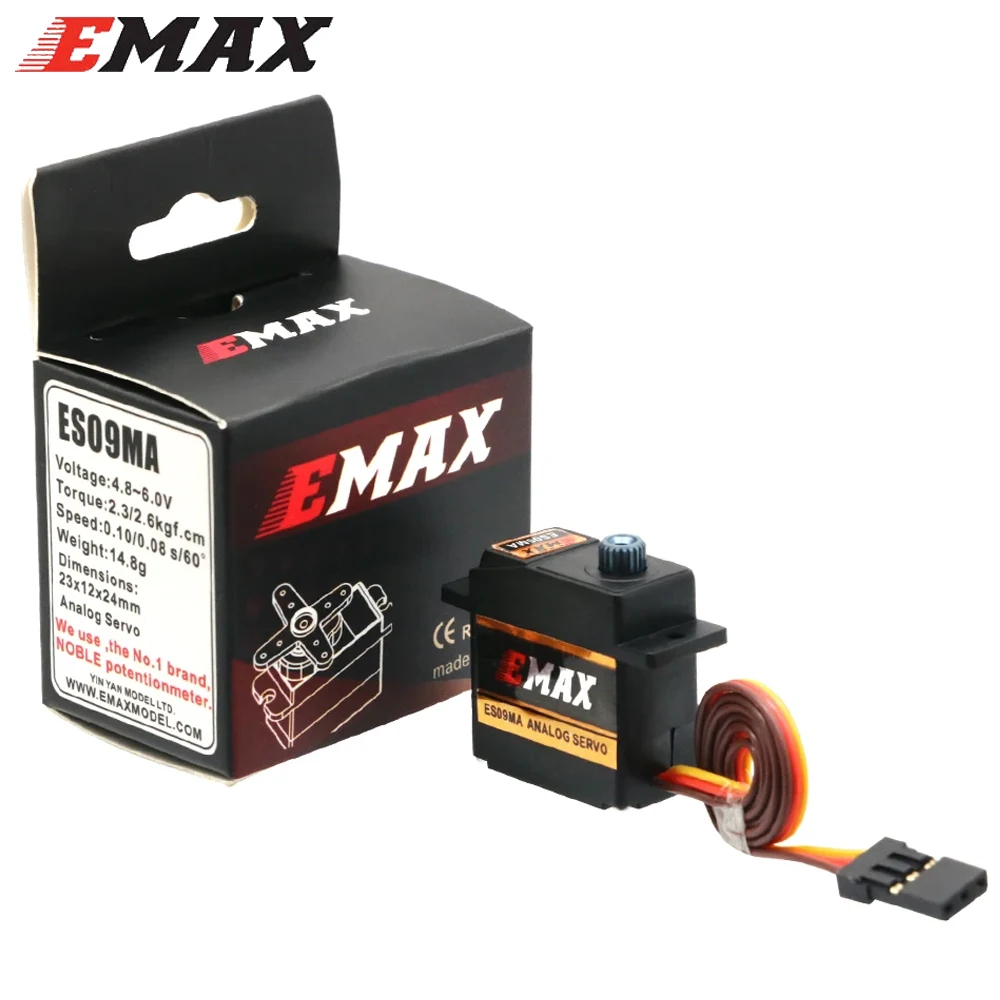 Emax ES09MA 4,8-6,0 В, аналоговый сервопривод перекоса с металлической шестерней, совместимый с Futaba JR для 450, аксессуары для самолетов с хвостовым оперением вертолета thumbnail 4