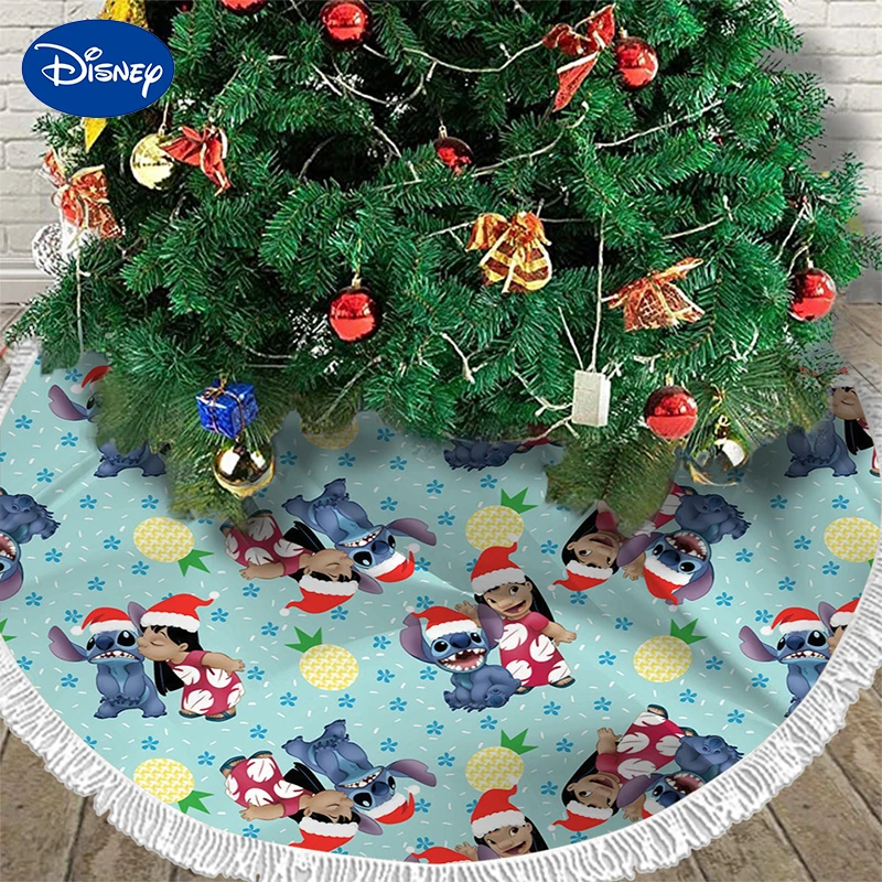 Disney Stitch Christmas Tree Skirts Cute Cartoon Figure Plush Christmas