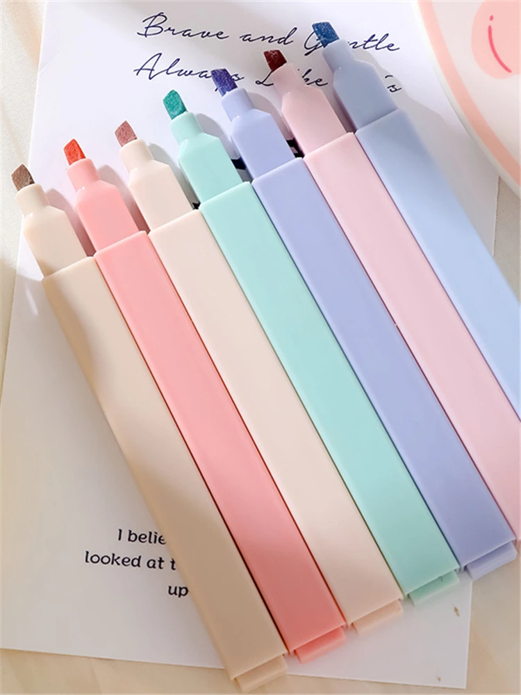 6 Teile/satz Textmarker Set Nette Kawaii Candy Farbe Marker Stifte Enden Pastell Zurück Zu Schule Japanische Schreibwaren – Detail 2
