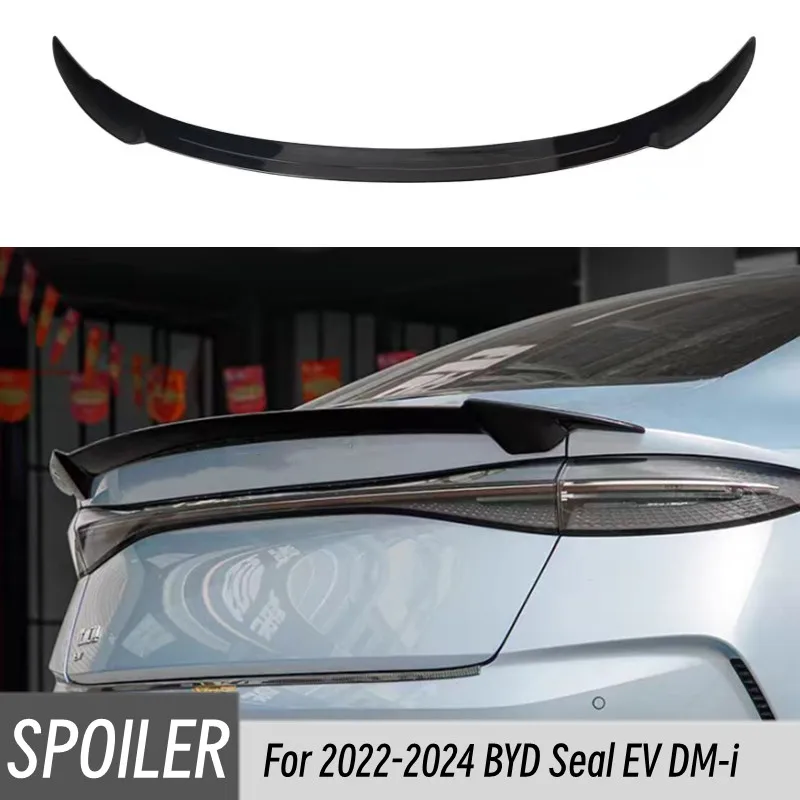 

For 2022-2024 BYD Seal EV DM-i Rear Trunk Lid Boot Ducktail Lip Spoiler Wings Car Black Carbon Exterior Tuning Accessorie Part