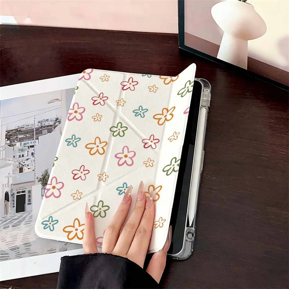 Vibrant Floral Protective Tablet Case with Pen Slot